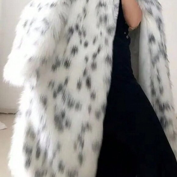 Multicolor Casual Women's Faux Fur Long Coat - Picture 3 of 6